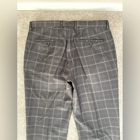 Hugo Boss gray windowpane check Suit Pants - Picture 5 of 6